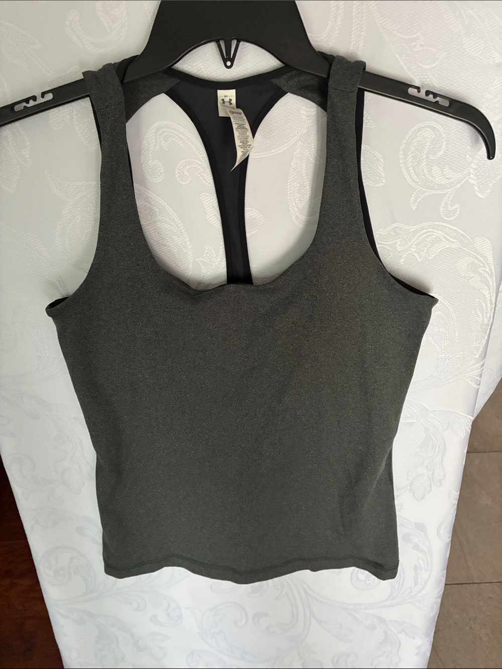 Under Armour Charcoal Gray Racerback Workout Tank